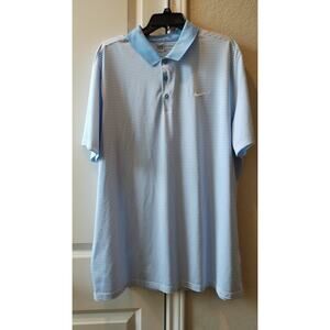 Nike Golf Dri-Fit Blue Striped Short Sleeves Polo T-shirt Size XL